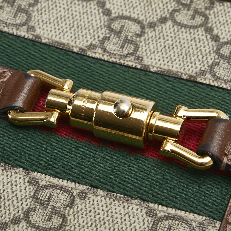 グッチ GGスプリーム シェリーライン ジャッキー 1961 二つ折り財布 658550 ベージュ ブラウン PVC レザー レディース GUCCI 【中古】