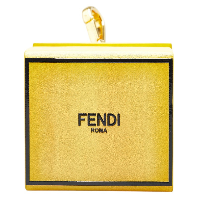 フェンディ ミニボックス チャーム キーホルダー 7AR894 イエロー レザー レディース FENDI 【中古】