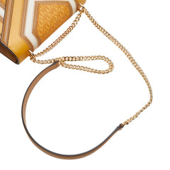 マイケルコース WHITNEY ホイットニー カラーブロック ミディアム チェーン ショルダーバッグ ブラウン ベージュ レザー レディース Michael Kors 【中古】