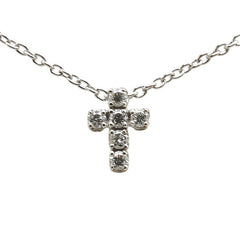ポンテヴェキオ クロス 十字架 モチーフ ネックレス K18WG ホワイトゴールド レディース Ponte Vecchio 【中古】