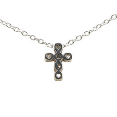ポンテヴェキオ クロス 十字架 モチーフ ネックレス K18WG ホワイトゴールド レディース Ponte Vecchio 【中古】