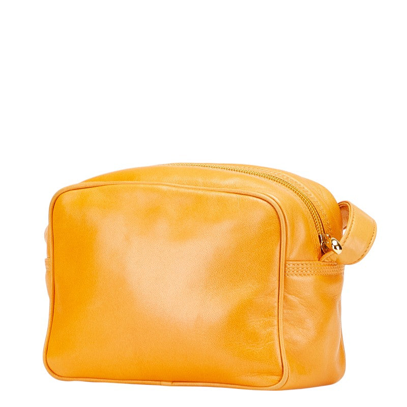 ロエベ 斜め掛け ミニショルダーバッグ ブラウン レザー オーストリッチ レディース LOEWE 【中古】