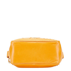 ロエベ 斜め掛け ミニショルダーバッグ ブラウン レザー オーストリッチ レディース LOEWE 【中古】