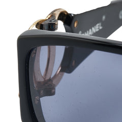 シャネル ココマーク サングラス 02461 94305 ブラック ブルーレンズ プラスチック レディース CHANEL 【中古】