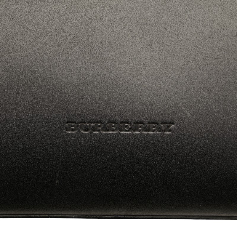 バーバリー 裏地ノバチェック ハンドバッグ ブラック レザー レディース BURBERRY 【中古】