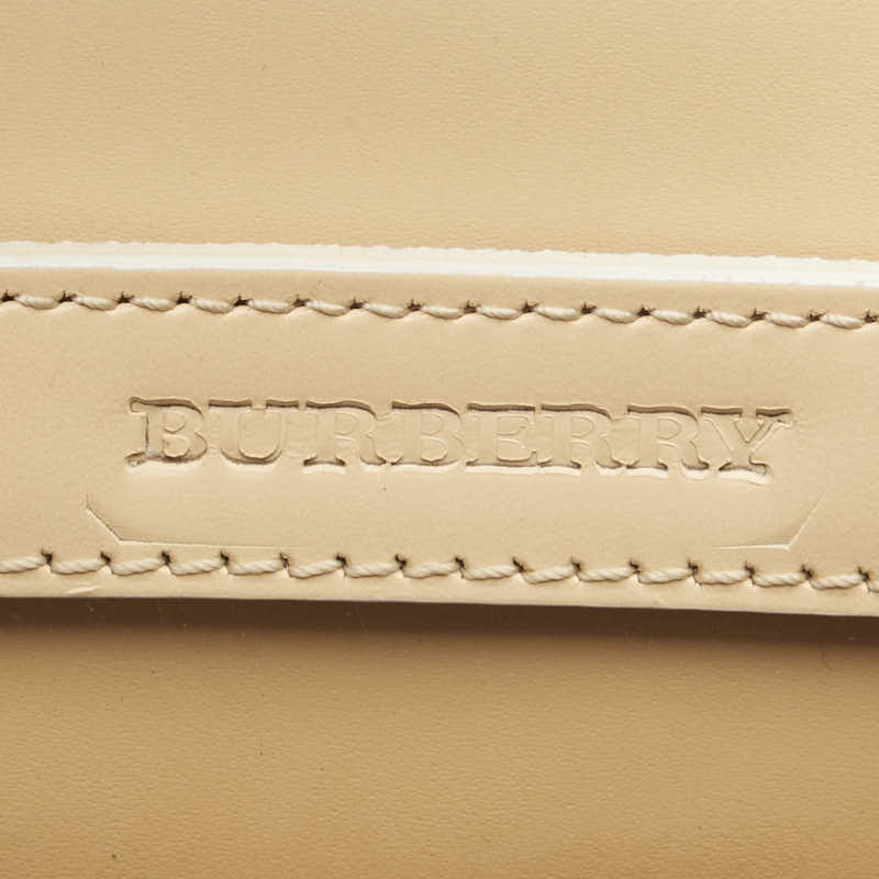 バーバリー ノバチェック トートバッグ ショルダーバッグ ベージュ ビニール レザー キャンバス レディース BURBERRY 【中古】