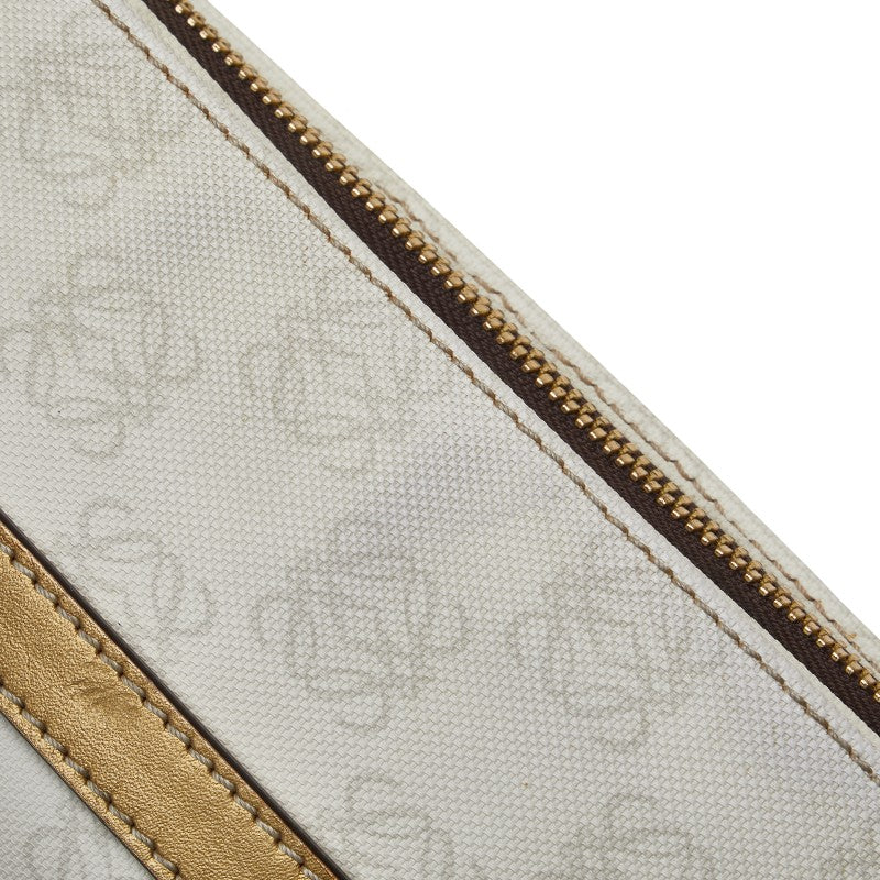 ロエベ アナグラム リピート 斜め掛け ショルダーバッグ ホワイト ゴールド PVC レザー レディース LOEWE 【中古】