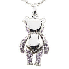 スワロフスキー テディベア クマ ハート ペンダントネックレス シルバー スワロフスキー メタル レディース SWAROVSKI 【中古】