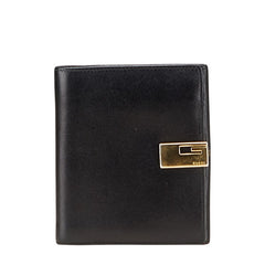 グッチ 三つ折り財布 ブラック レザー レディース GUCCI 【中古】