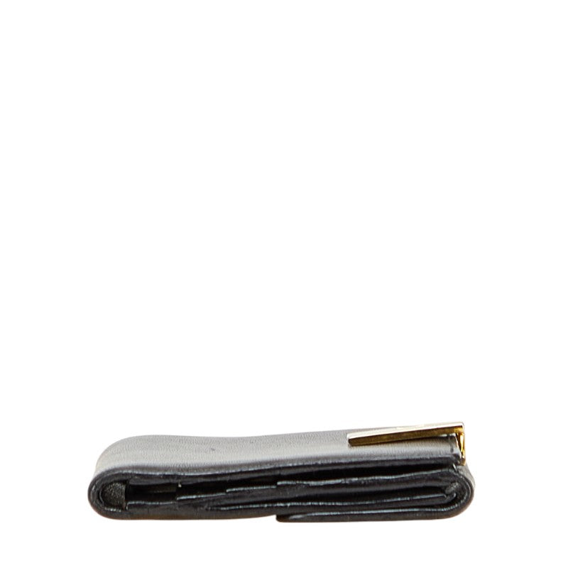 グッチ 三つ折り財布 ブラック レザー レディース GUCCI 【中古】