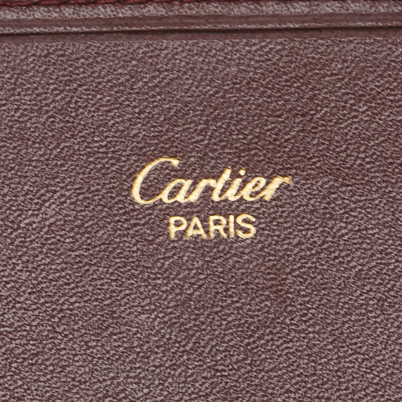 カルティエ マストライン 長財布 ボルドー ワインレッド レザー レディース CARTIER 【中古】