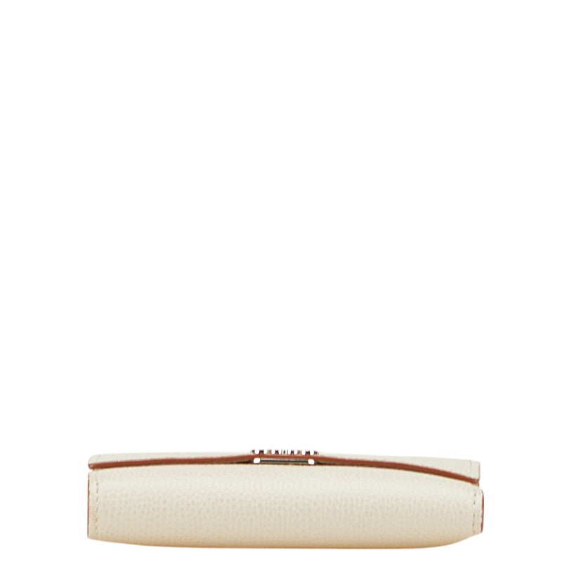 ロエベ アナグラム バーティカル ウォレット スモール 三つ折り財布 グレージュ グレインカーフレザー レディース LOEWE 【中古】