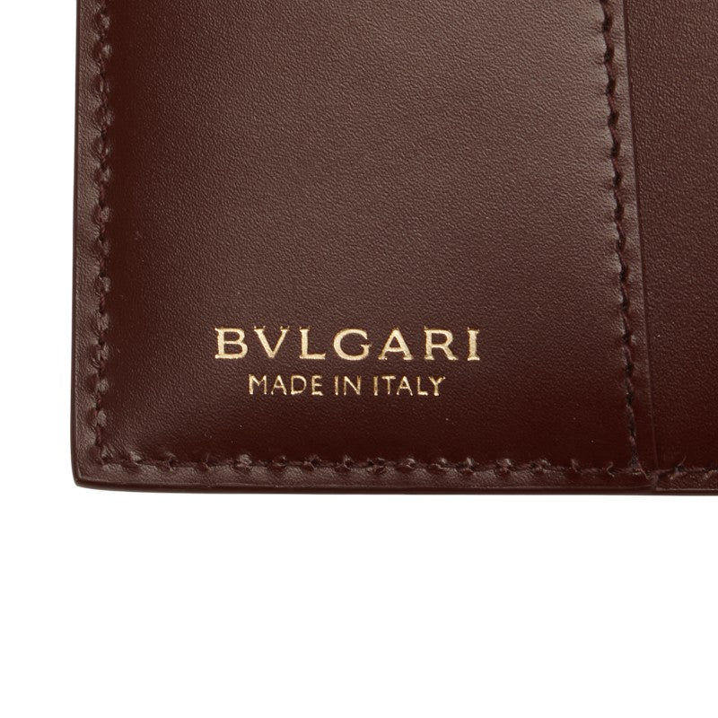 ブルガリ セルペンティ フォーエバー スネーク バイカラー 三つ折り財布 ライトブルー ブラウン レザー レディース BVLGARI 【中古】