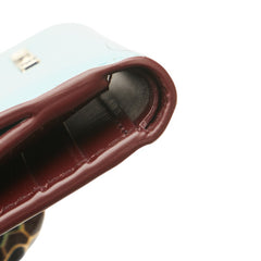 ブルガリ セルペンティ フォーエバー スネーク バイカラー 三つ折り財布 ライトブルー ブラウン レザー レディース BVLGARI 【中古】