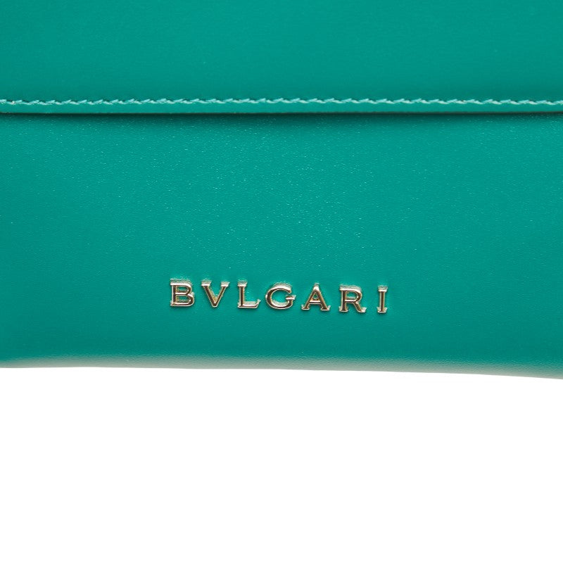 ブルガリ セルペンティ フォーエバー スネーク バイカラー 三つ折り財布 グリーン パープル レザー レディース BVLGARI 【中古】