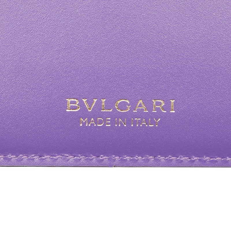 ブルガリ セルペンティ フォーエバー スネーク バイカラー 三つ折り財布 グリーン パープル レザー レディース BVLGARI 【中古】