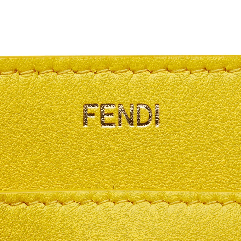 フェンディ ピーカブー ポケット ポーチ 7AR907 イエロー レザー レディース FENDI 【中古】