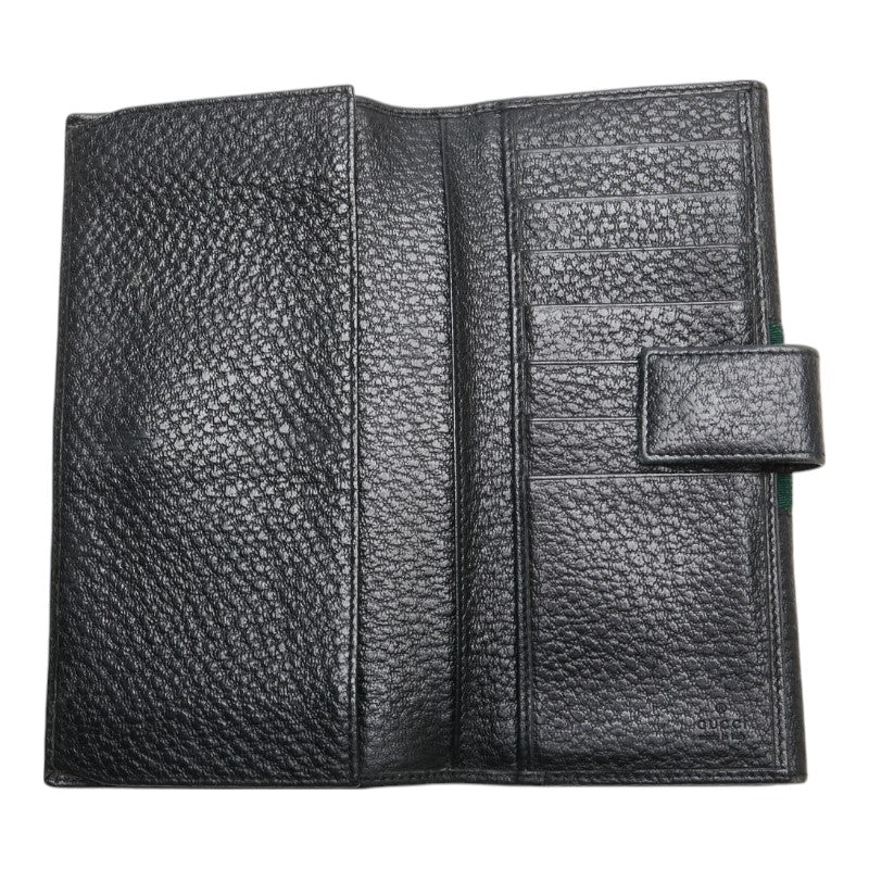 グッチ シェリーライン インターロッキングG Wホック 長財布 131864 ブラック レザー レディース GUCCI 【中古】