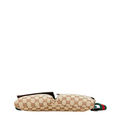 グッチ GGキャンバス ボディバッグ ウエストバッグ 28566 ベージュ ブラウン キャンバス レザー レディース GUCCI 【中古】
