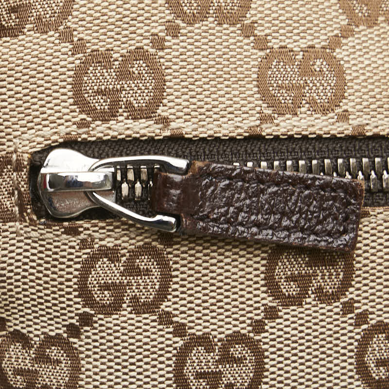グッチ GGキャンバス ボディバッグ ウエストバッグ 28566 ベージュ ブラウン キャンバス レザー レディース GUCCI 【中古】