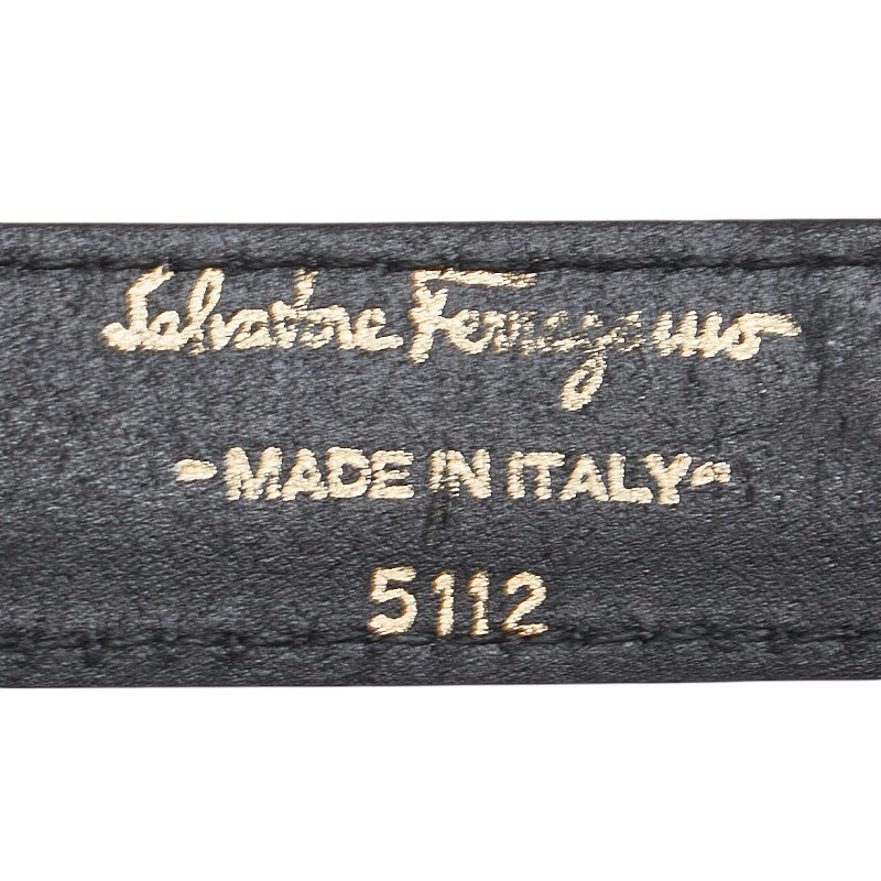 サルヴァトーレフェラガモ ガンチーニ ベルト 70 ブラック ゴールド金具 レザー レディース Salvatore Ferragamo 【中古】