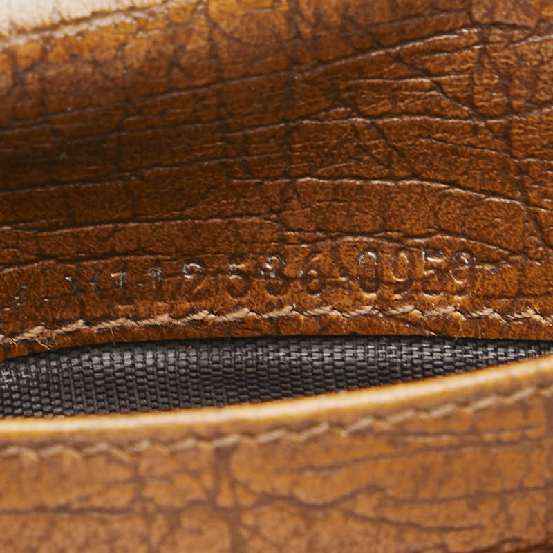 グッチ バンブー 三つ折り財布 112536 ブラウン レザー レディース GUCCI 【中古】