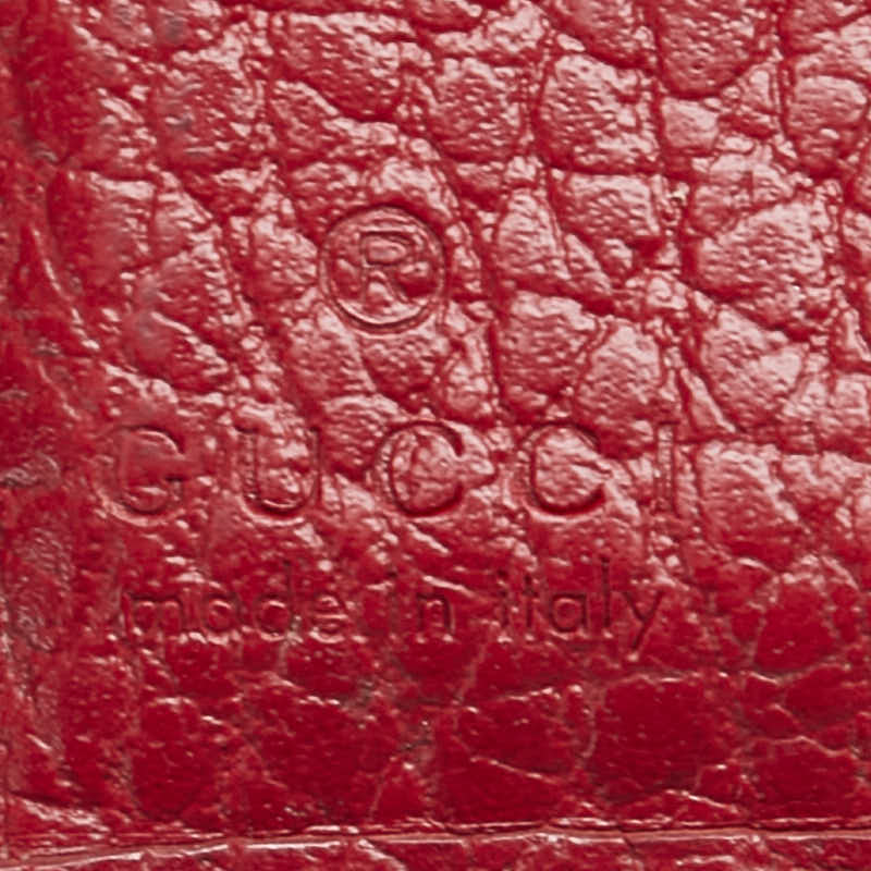 グッチ GGマーモント 三つ折り財布 コンパクトウォレット 474746 レッド レザー レディース GUCCI 【中古】