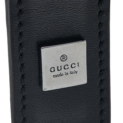 グッチ バッグチャーム キーホルダー ブラック シルバー金具 レザー メタル レディース GUCCI 【中古】