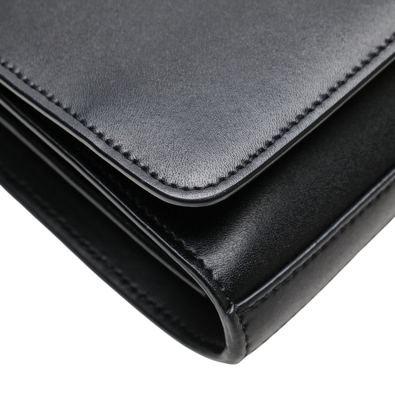 フェンディ チェーンウォレット ショルダーバッグ 8BS004 ブラック カーフレザー レディース FENDI 【中古】