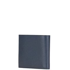 プラダ サフィアーノメタル 二つ折り財布 2MO513 ネイビー レザー レディース PRADA 【中古】