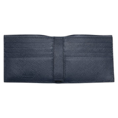 プラダ サフィアーノメタル 二つ折り財布 2MO513 ネイビー レザー レディース PRADA 【中古】