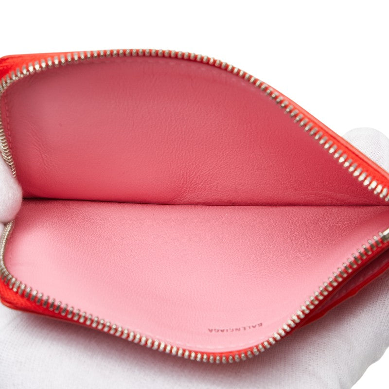バレンシアガ フラグメントケース コインケース カードケース 736734 レッド レザー レディース BALENCIAGA 【中古】