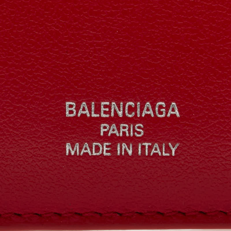 バレンシアガ フラグメントケース コインケース カードケース 736734 レッド レザー レディース BALENCIAGA 【中古】