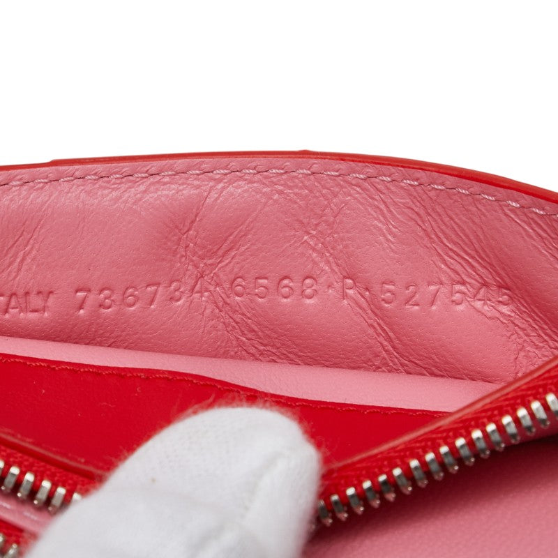 バレンシアガ フラグメントケース コインケース カードケース 736734 レッド レザー レディース BALENCIAGA 【中古】