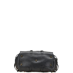バーバリー ノバチェック ベルト モチーフ トートバッグ ショルダーバッグ ブラック レザー レディース BURBERRY 【中古】