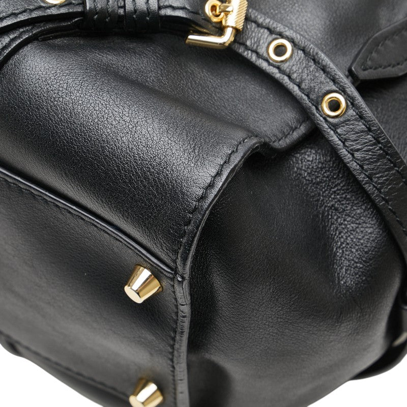 バーバリー ノバチェック ベルト モチーフ トートバッグ ショルダーバッグ ブラック レザー レディース BURBERRY 【中古】
