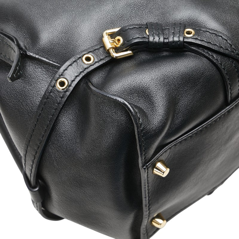 バーバリー ノバチェック ベルト モチーフ トートバッグ ショルダーバッグ ブラック レザー レディース BURBERRY 【中古】