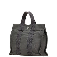 エルメス エールライントートPM トートバッグ ハンドバッグ グレー ブラック キャンバス レディース HERMES 【中古】