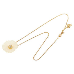 ディオール フラワーモチーフ ラインストーン ペンダントネックレス ゴールド プラスチック メッキ レディース Dior 【中古】