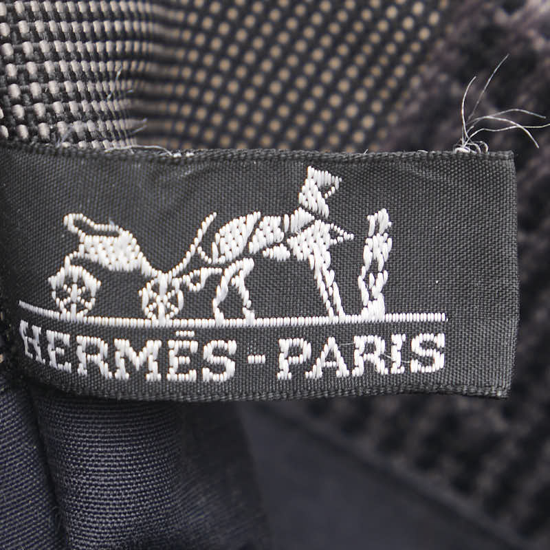 エルメス エールライン 斜め掛け ショルダーバッグ ポシェット グレー ブラック キャンバス レディース HERMES 【中古】