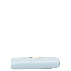 プラダ サフィアーノ L字ファスナー コンパクトウォレット 三つ折り財布 ベビーブルー レザー レディース PRADA 【中古】