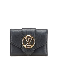 ルイ ヴィトン ポルトフォイユ ポンヌフ コンパクト 三つ折り財布 M80300 ノワール ブラック レザー レディース LOUIS VUITTON 【中古】