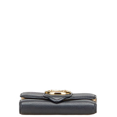 ルイ ヴィトン ポルトフォイユ ポンヌフ コンパクト 三つ折り財布 M80300 ノワール ブラック レザー レディース LOUIS VUITTON 【中古】