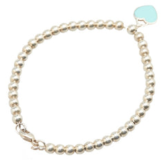 ティファニー ハートタグ ビーズ ブレスレット SV925 シルバー レディース TIFFANY&Co. 【中古】