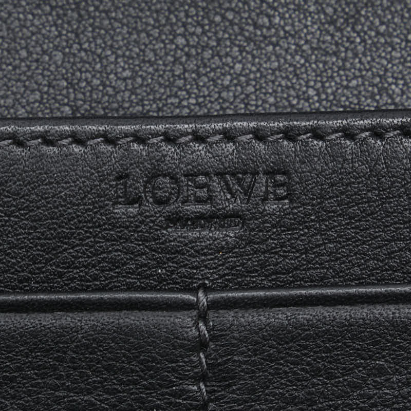 ロエベ リピートアナグラム 長財布 グレー ブラック PVC レザー レディース LOEWE 【中古】