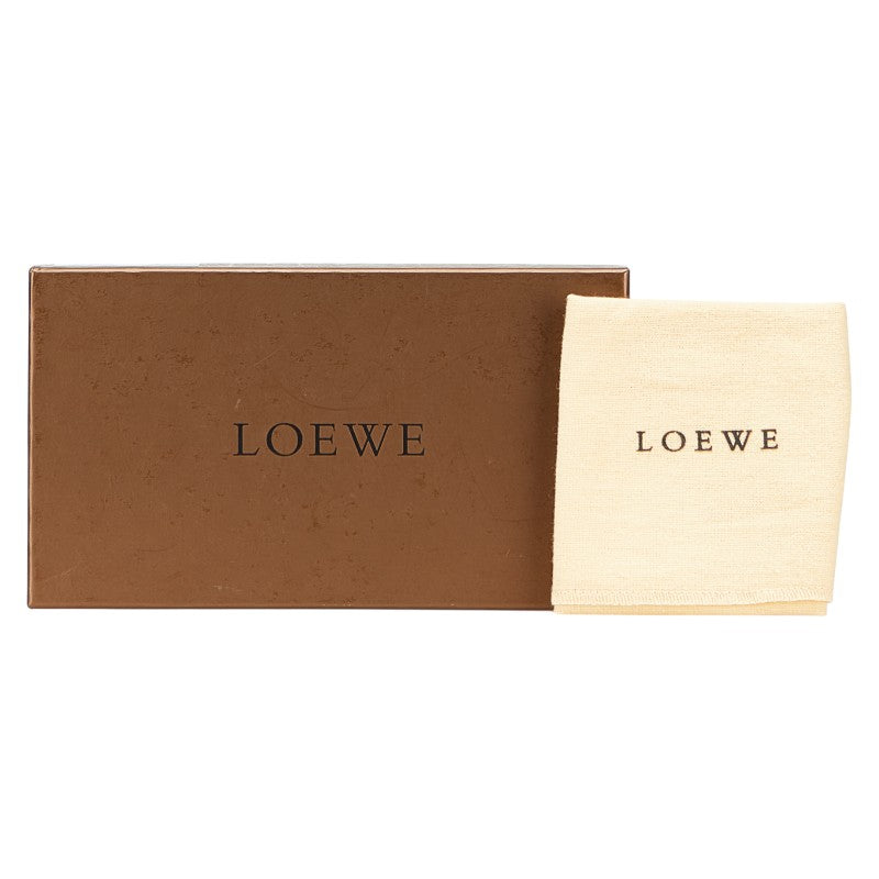 ロエベ リピートアナグラム 長財布 グレー ブラック PVC レザー レディース LOEWE 【中古】