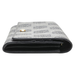 ロエベ リピートアナグラム 長財布 グレー ブラック PVC レザー レディース LOEWE 【中古】