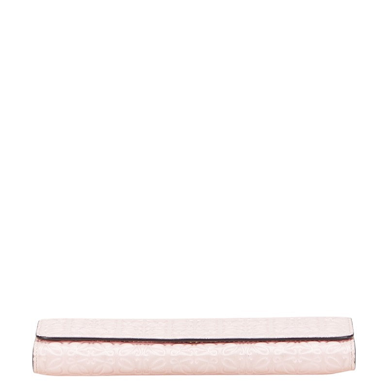 ロエベ アナグラム 長財布 ピンク レザー レディース LOEWE 【中古】