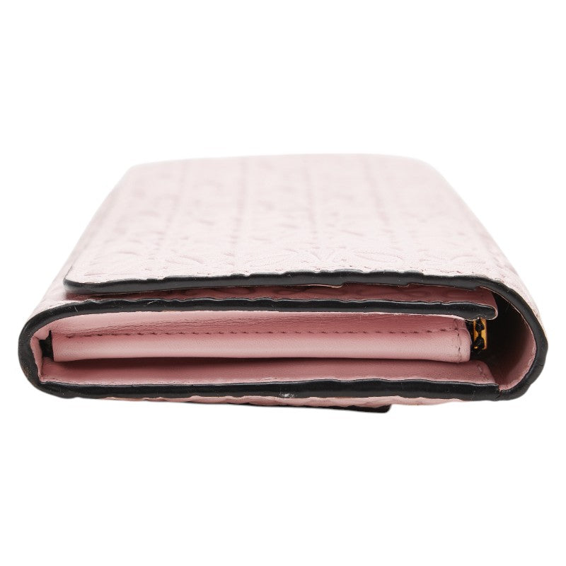 ロエベ アナグラム 長財布 ピンク レザー レディース LOEWE 【中古】