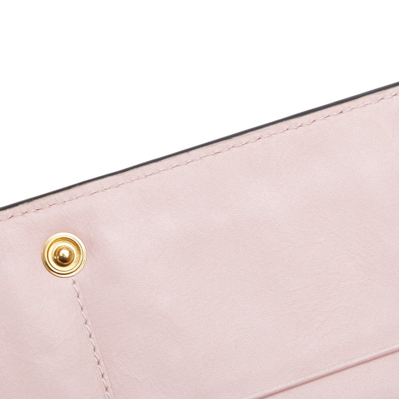 ロエベ アナグラム 長財布 ピンク レザー レディース LOEWE 【中古】